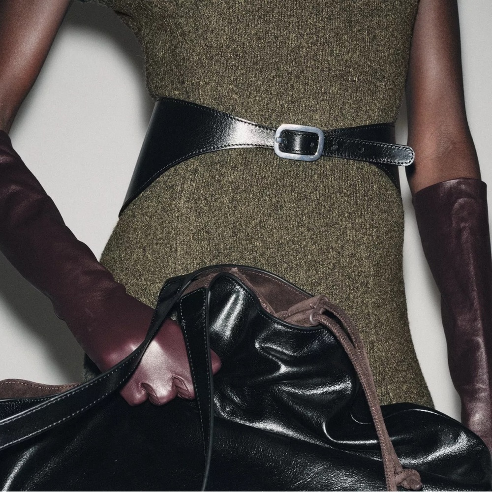 ZARA 100% LEATHER WAIST BELT
